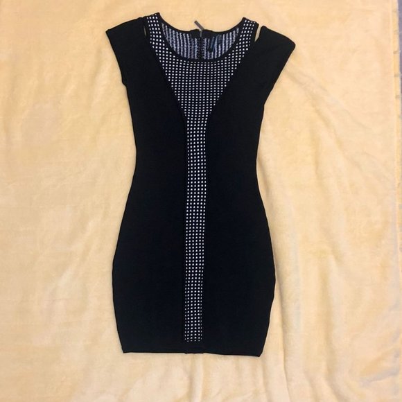Guess by Marciano XS Black/White Bodycon Dress - Picture 1 of 4
